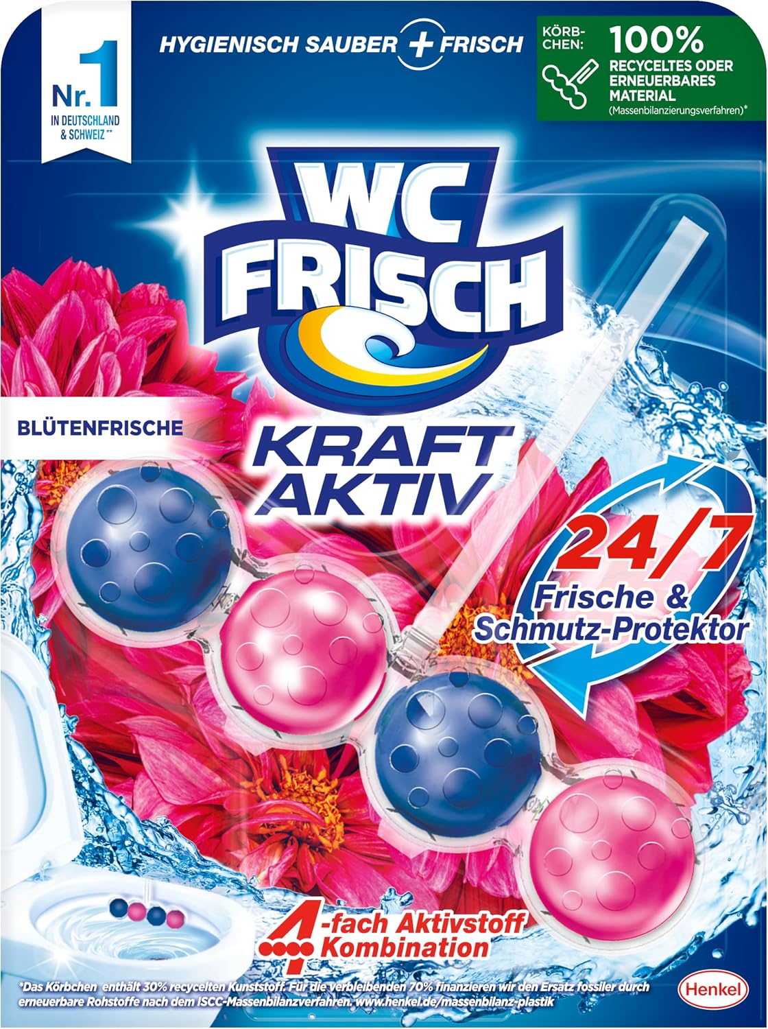 WC Frisch Kraft Aktiv Duftspüler Blütenfrische (10er), Klostein Einhänger – Bild 2
