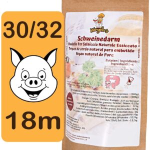 Wengler's Pork Intestine 30/32 for Bratwurst - 1A DIY Bratwurst Bowel Ready to Fill Butcher Quality - Brewproof, Smokable