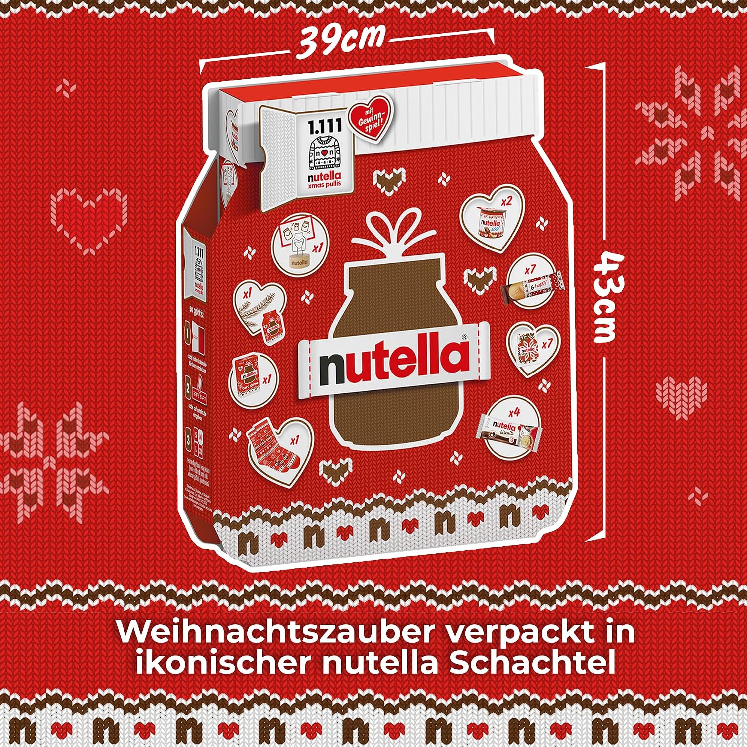 nutella Advent Calendar 2026 with Socks, Card Game & Photo Stand, 528 g – Bild 9