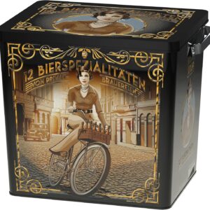 KALEA Beer Box, Metal Box with 3D Embossing, 12 x 0.33 L Beer Specialities, Gift Idea for Easter, Father's Day (Retro Box, 12 x 0.33 L)