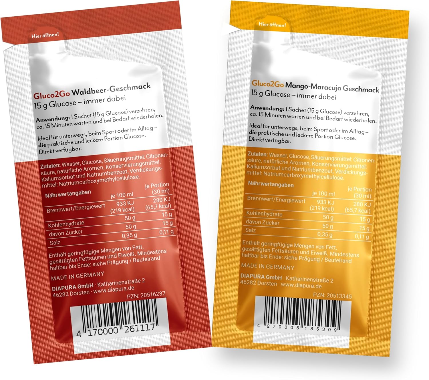 DIAPURA Gluco2Go Mix Pack with Forest Beer (12) + Mango Passion Fruit (12 – Bild 3