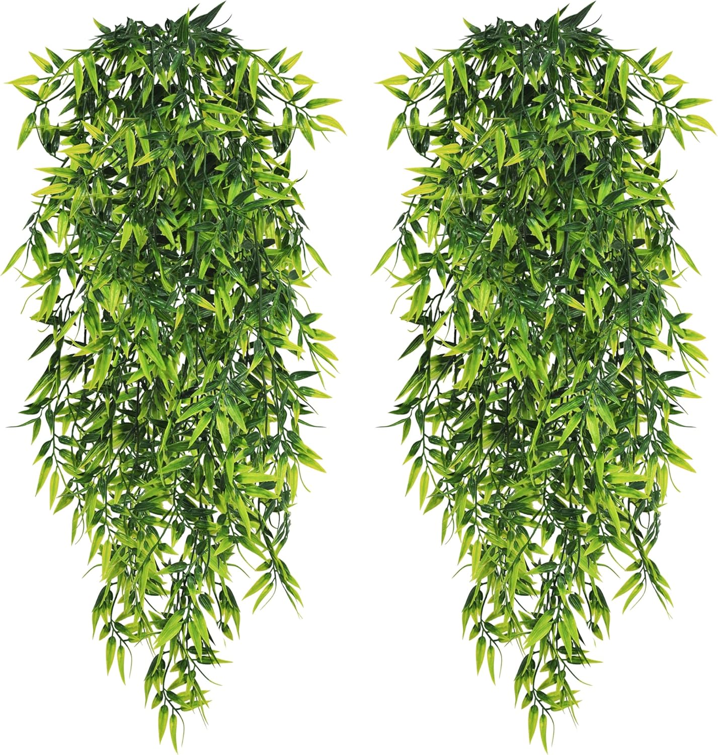 YMIFEEY Set of 4 Hanging Plants Artificial Bamboo Leaves 80 cm Indoor