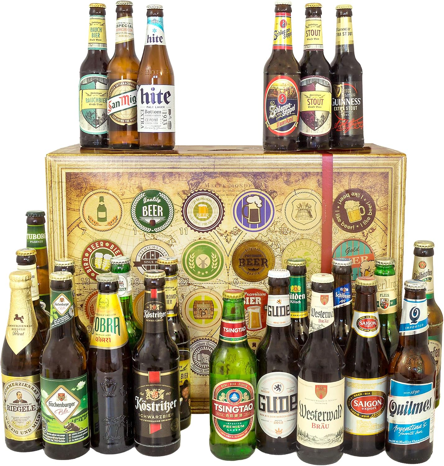 Monatsgeschenke 24x Beer Gift Set - World Beers & German Beers