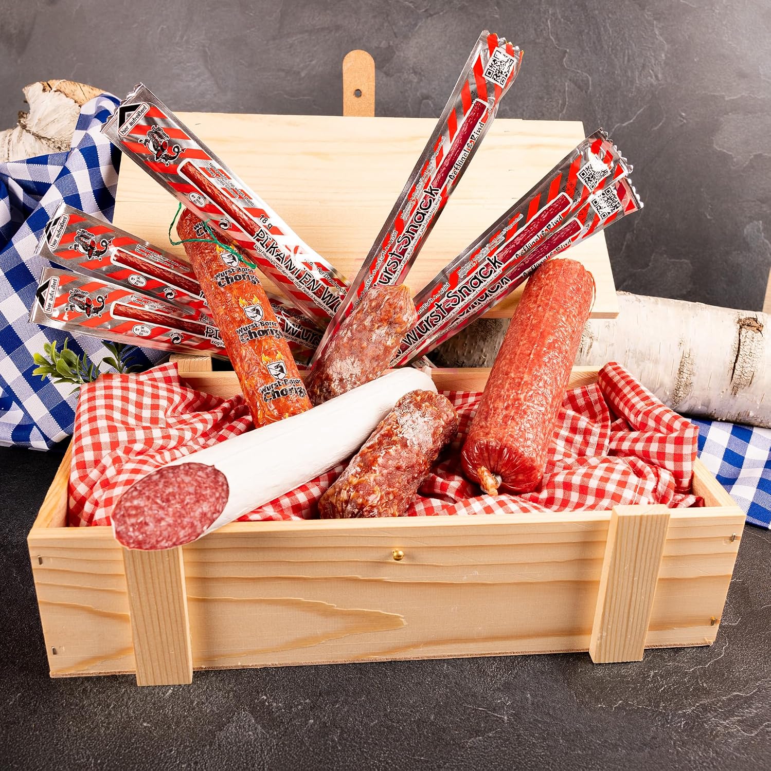 Wurstbaron Salami Sausage Gift Box Made of Wood with Salami Specialities – Bild 2