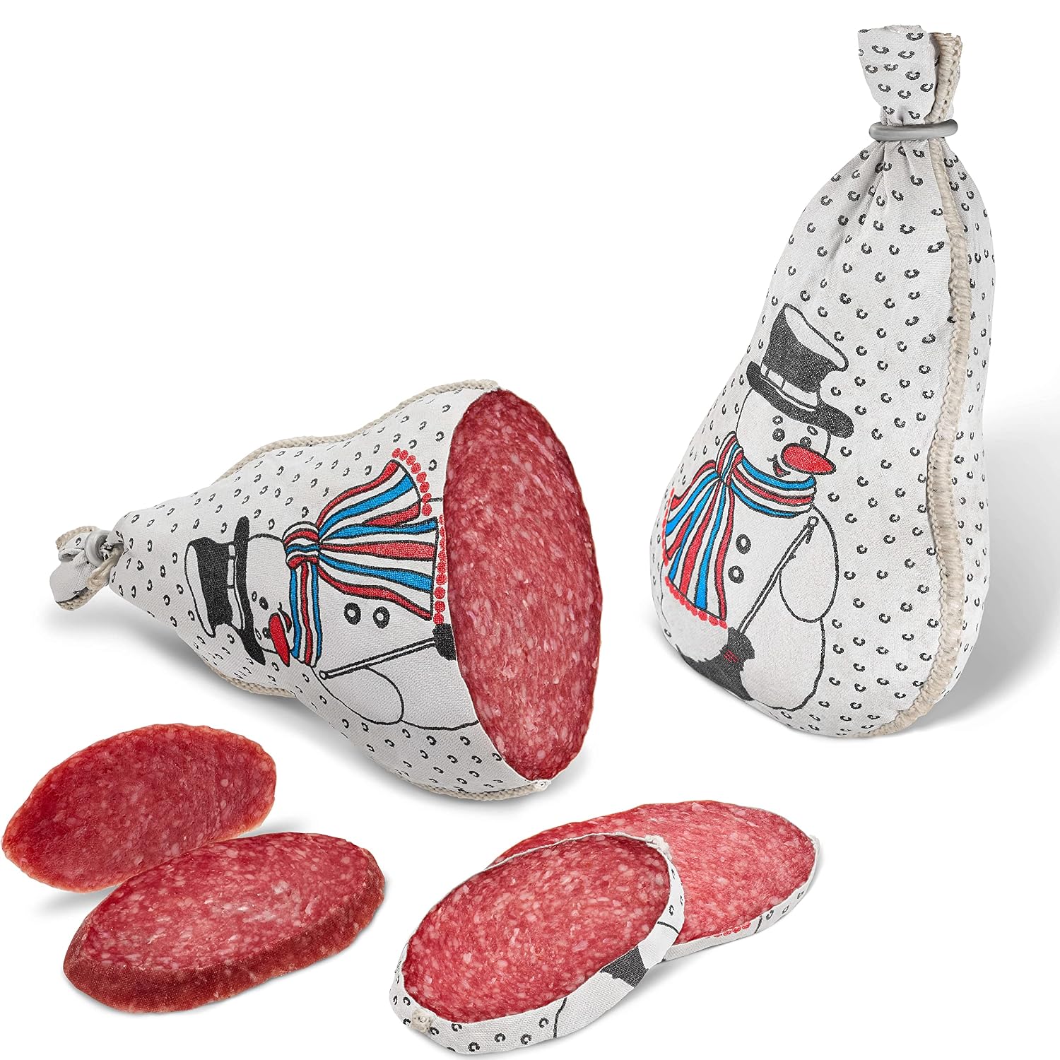 Wurstbaron Salami Ball Snowman, 250 g, Tasty Salami in Great Christmas Design – Bild 2