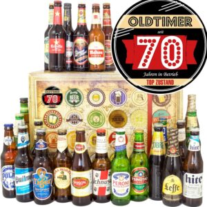 Oldtimer 70-24x World Beer Gift for 70th Birthday - Beer Set