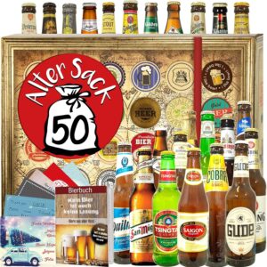 Alter Sack 50 / Beers from Around the World and D 24x / Birthday Gift Man / Advent Calendar Beer 2024 2025
