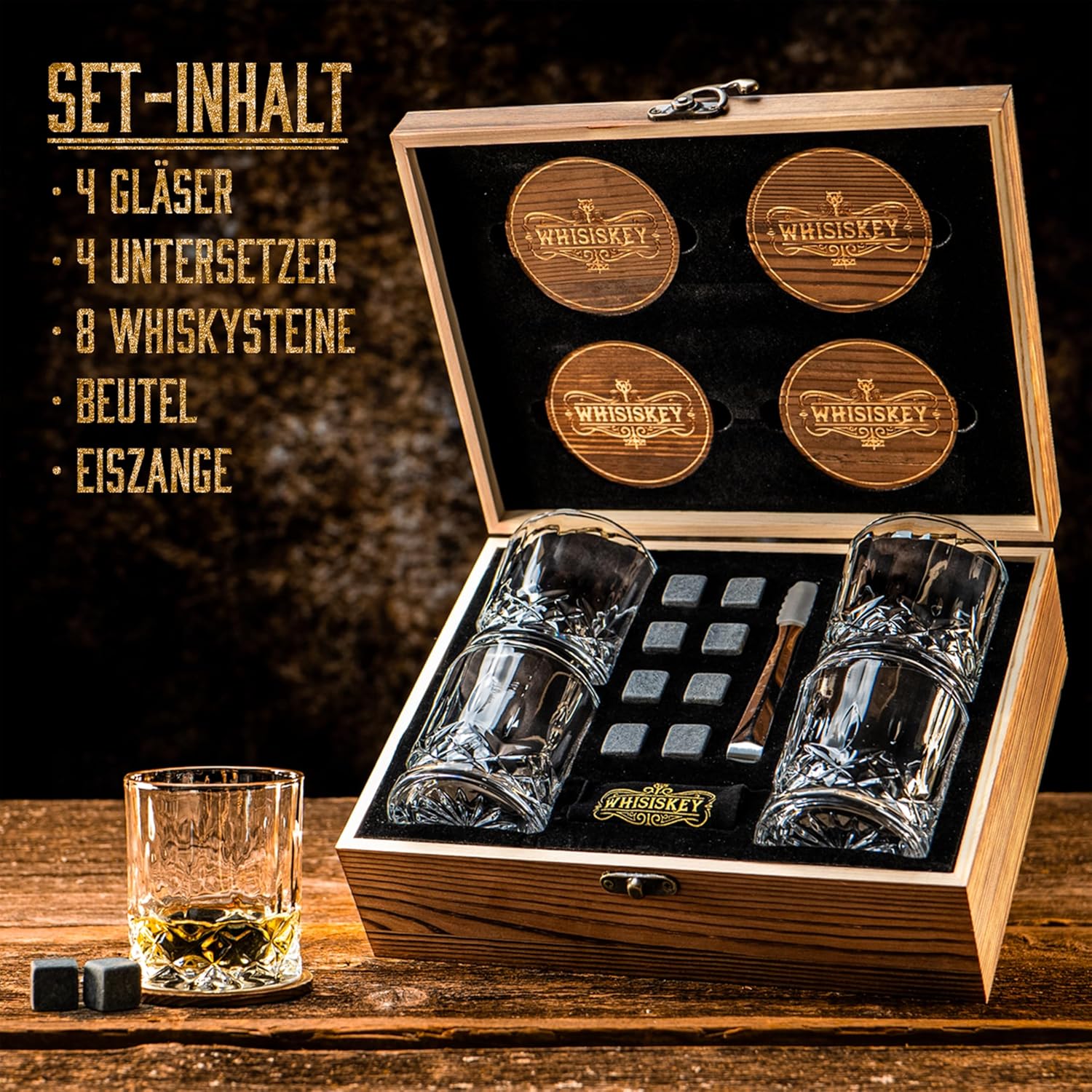Whisiskey Whisky Glasses Set – Whiskey Gift Set Glass – Whisky Glasses – Bild 2
