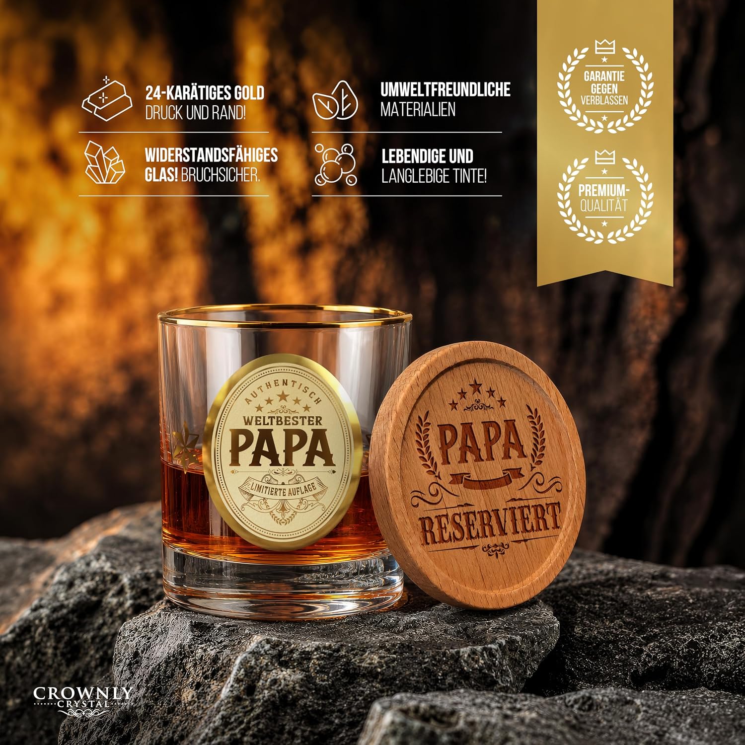 Kies CROWNLY CRYSTAL® Gifts for Men Personalised Christmas Gifts Whisky Glasses Father Christmas Birthday – Bild 6
