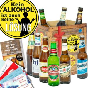 Kein Alkohol ist auch keine Lösung + Bierset aus aller Welt + Men's Gifts