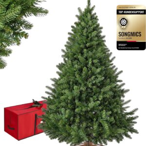 SONGMICS Artificial Christmas Tree PE PVC Wooden Stand 220cm
