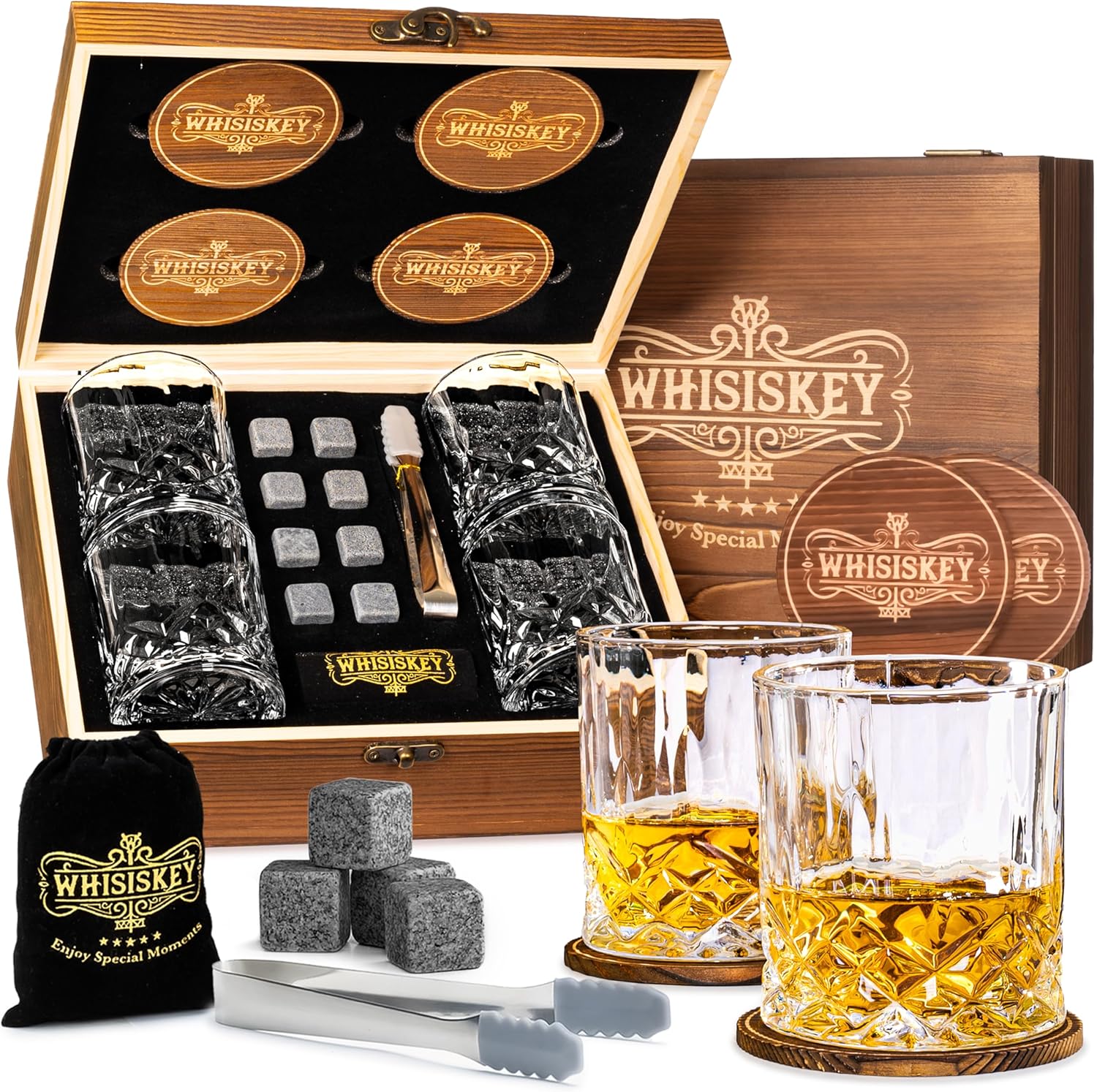 Whisiskey Whisky Glasses Set – Whiskey Gift Set Glass – Whisky Glasses
