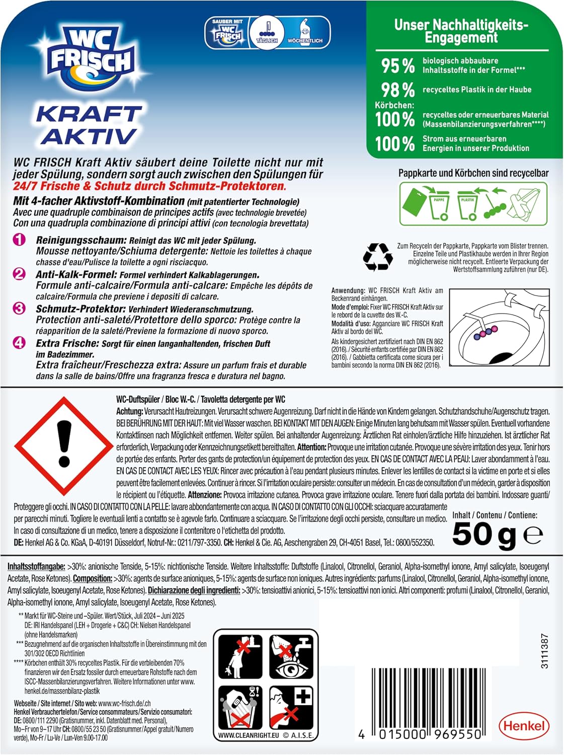 WC Frisch Kraft Aktiv Duftspüler Blütenfrische (10er), Klostein Einhänger – Bild 3