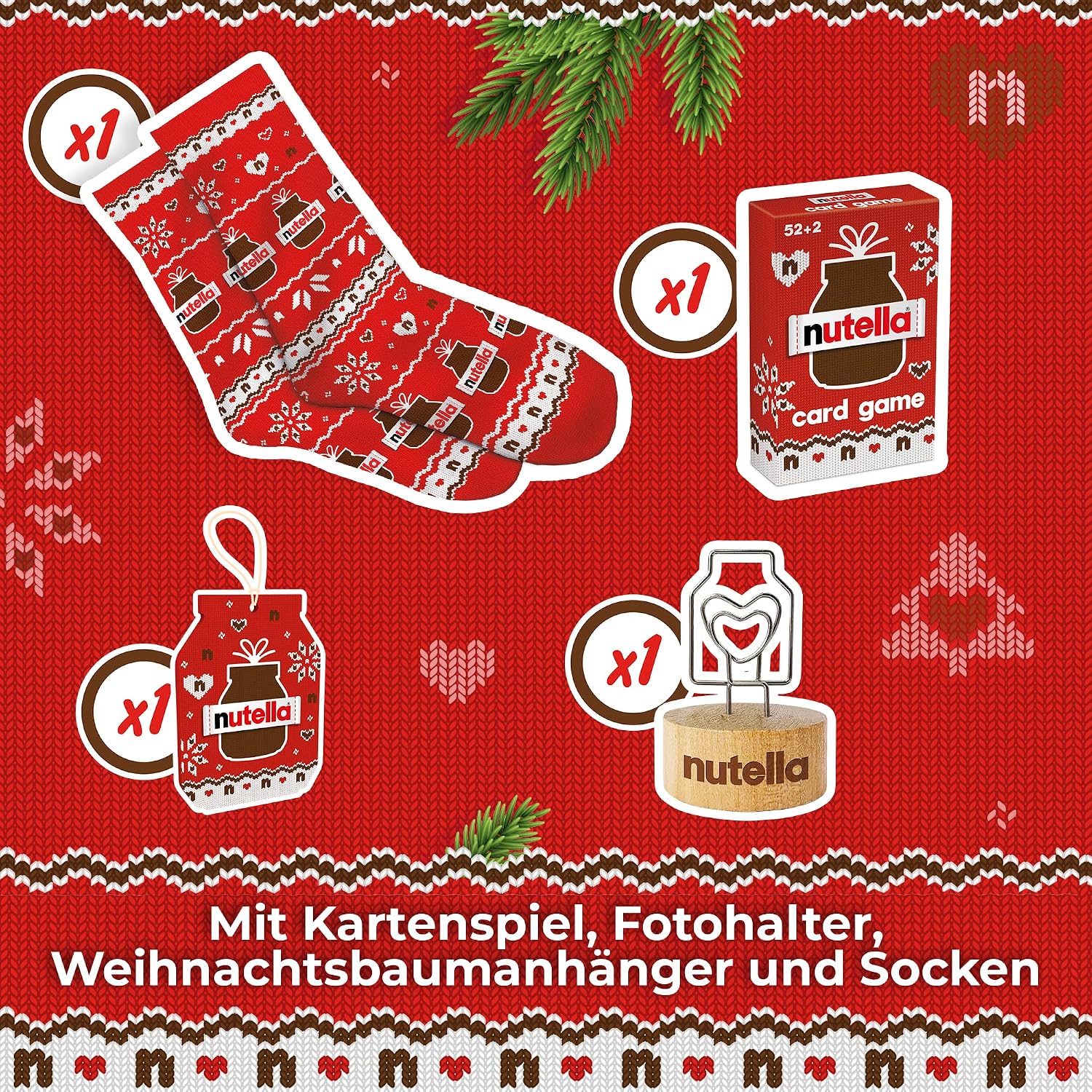 nutella Advent Calendar 2026 with Socks, Card Game & Photo Stand, 528 g – Bild 5