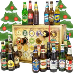Beer Advent Calendar World with Tsingtao + Saigon Export + Cobra Premium Beer + More / 24 Beer Types in Bottles Beer Advent Calendar World 2024 2025 / Advent Calendar for Adults