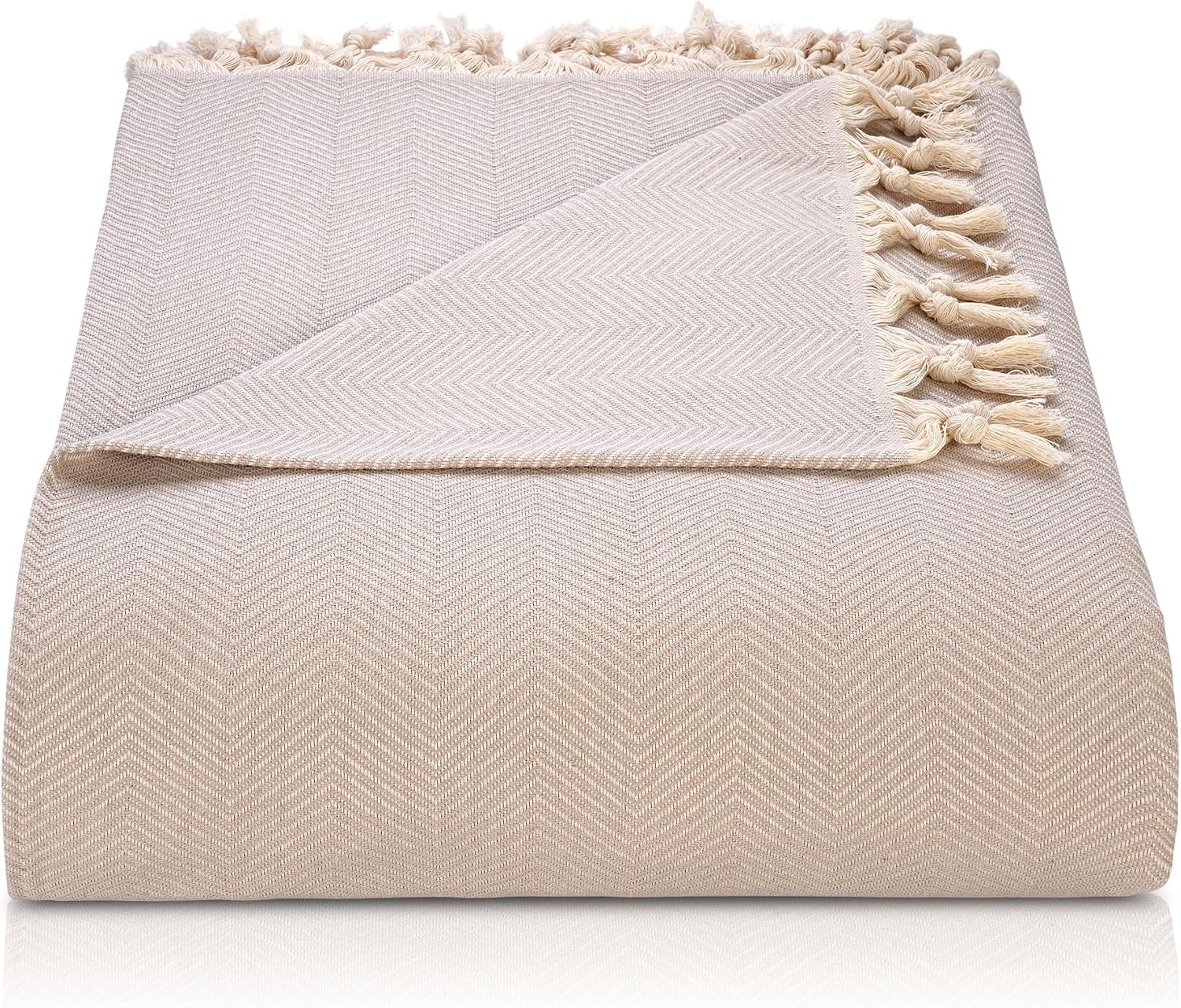 BOHORIA® Premium Bedspread XXL Tulum | 100% Cotton | Oeko-Tex® | Bed Throw Reversible Blanket Sofa Blanket with Pattern | Extra Large 200 x 230 cm (200 x 230 cm, Sepia) – Bild 4