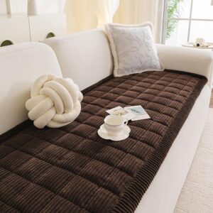MYSKY HOME Sofa Cover L Shape, Sofa Cover 2 3 4 Seater, Sofa Blanket Non-Slip Universal Couch Cover, Sofa Throw for Living Room, Dog Blanket, Sofa, Sofa Blanket Throw, Chocolate Brown, 70 x 150 cm