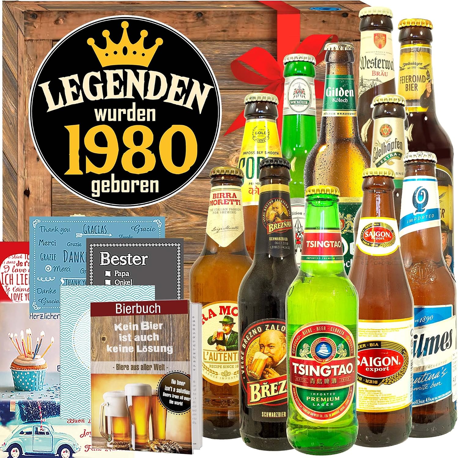 Legends 1980 ++ 12 Beers World and DE ++ Gift for Man Funny