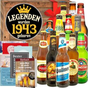 Legends 1943-12 Beer of the World Gift Set for Men Birthday