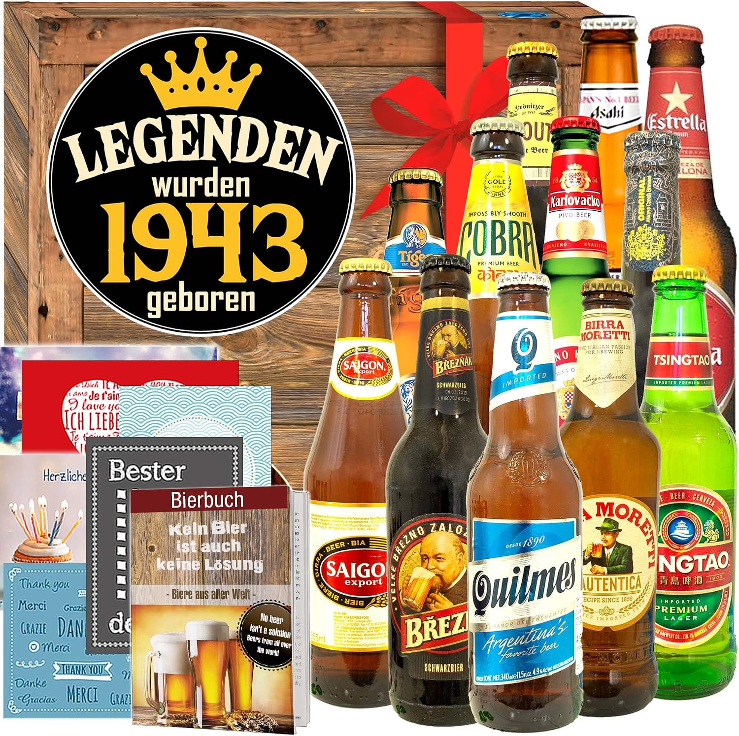 Legends 1943-12 Beer of the World Gift Set for Men Birthday