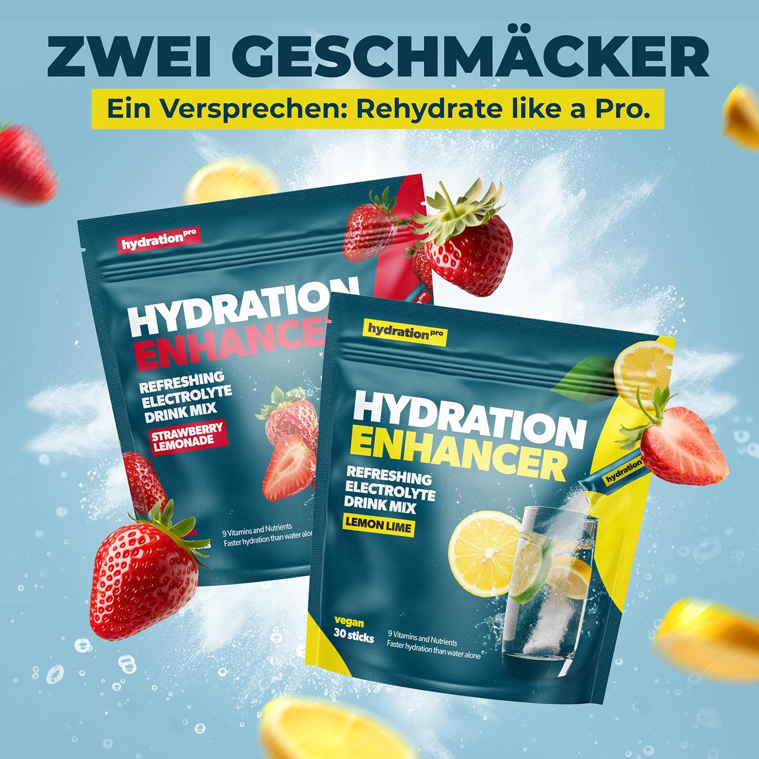 Electrolyte Powder - 30 Sticks - with 9 Vitamins & Nutrients – Bild 8