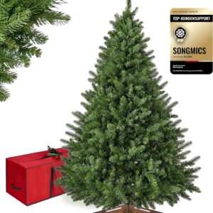 SONGMICS Artificial Christmas Tree 180 cm PE PVC Wooden Stand