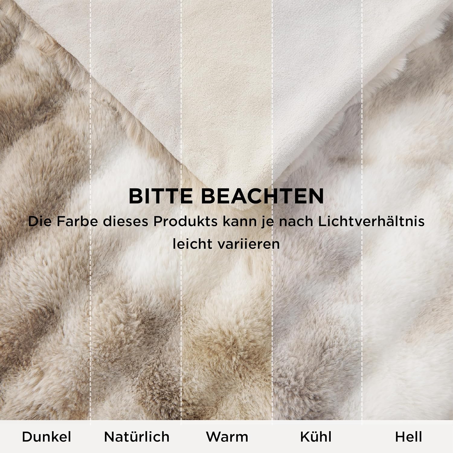 BEDSURE Cuddly Blanket Faux Fur Bubble Blanket Tie Dye Taupe 130 x 150 cm – Bild 9