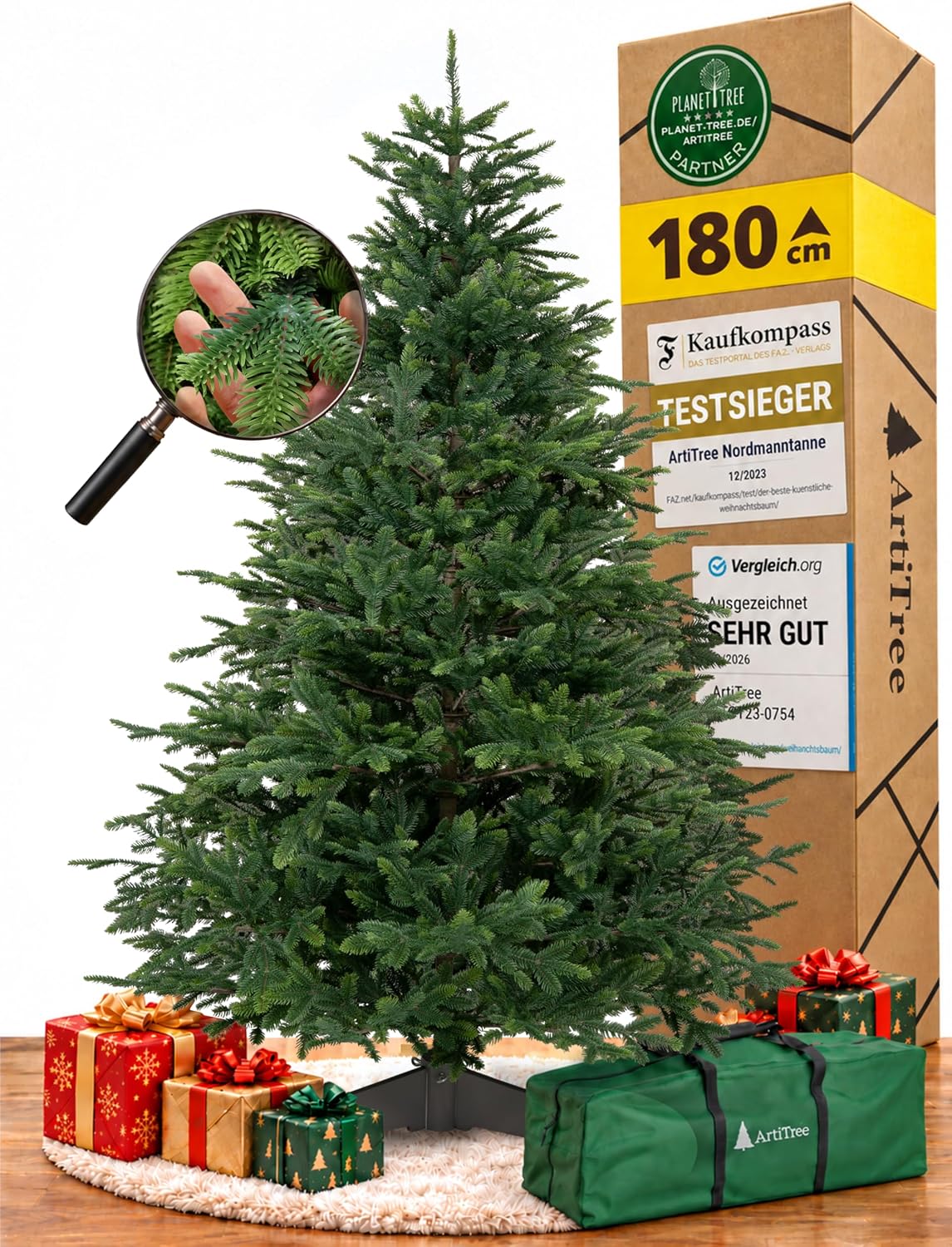 ArtiTree Artificial Christmas Tree 180cm - Injection Moulded North Spruce