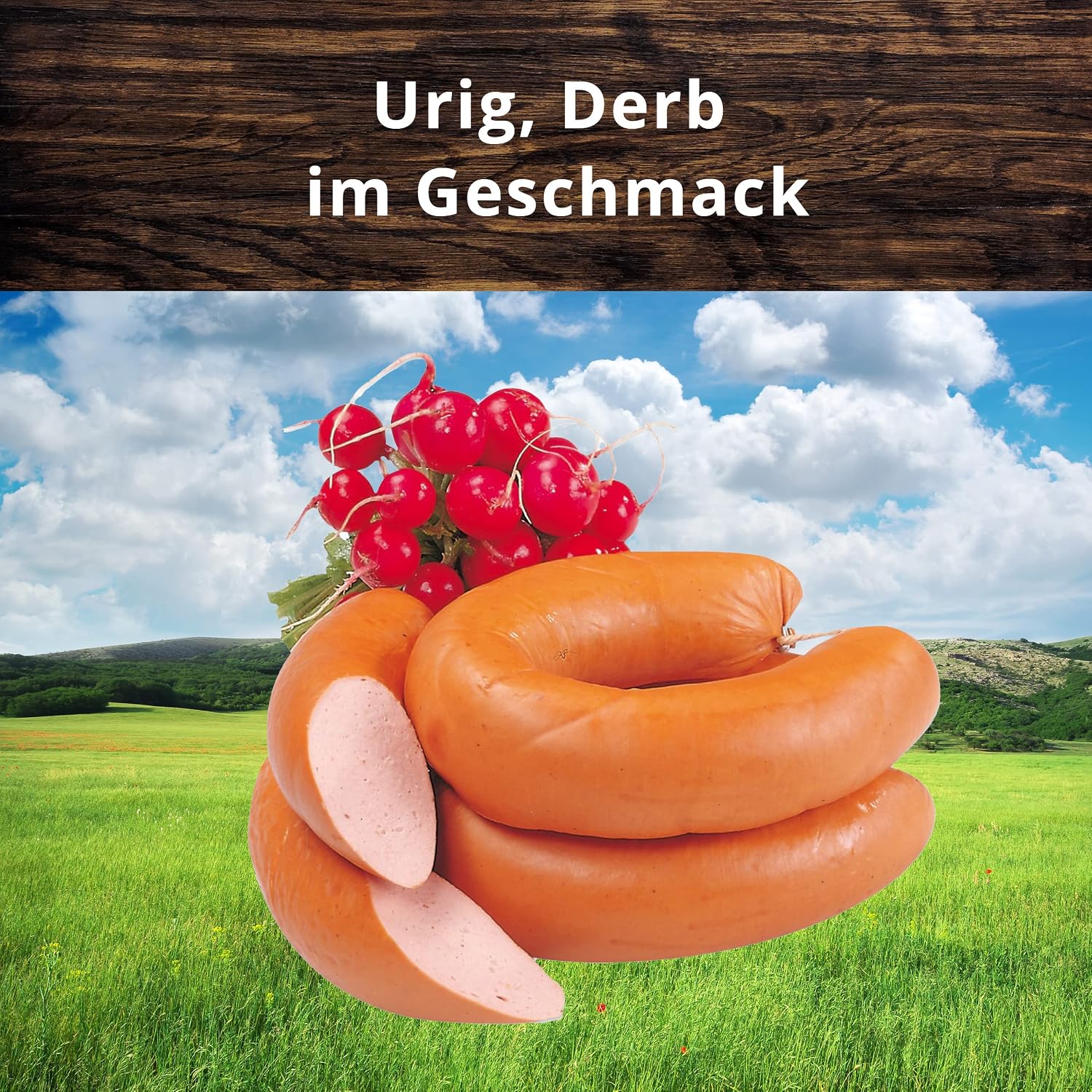 Meat Sausage 500 g - Landmetzgerei Schiessl | Homemaker Sausage Package Gluten-Free & Lactose Free | Top Quality from Own Slaughter as a Gift Set, Lyoner Made of Beef and Pork Bacon – Bild 2