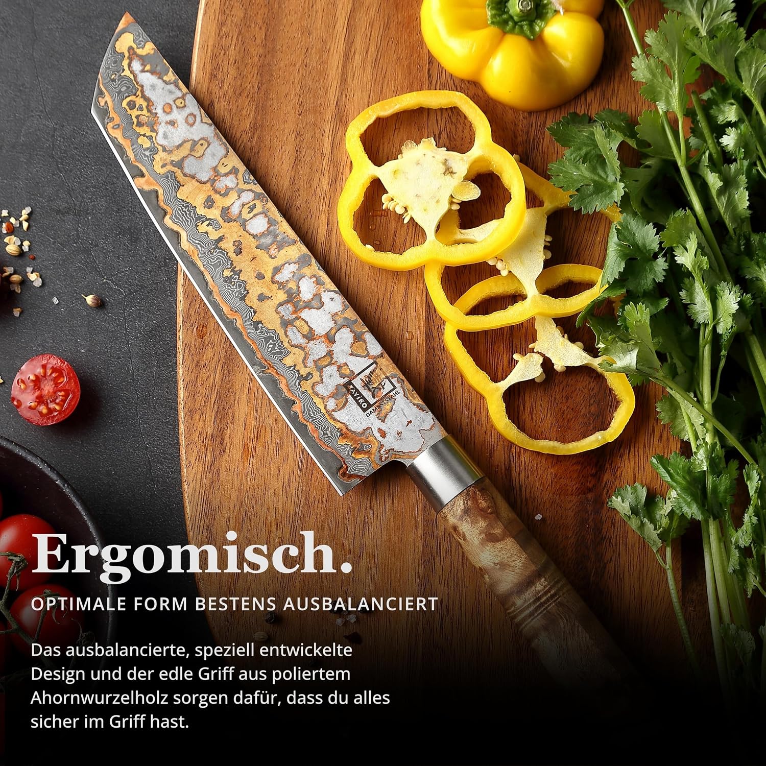 zayiko MysticMagma Tanto Chef's Knife 20.5 cm Blade Made of 67 Layers – Bild 4