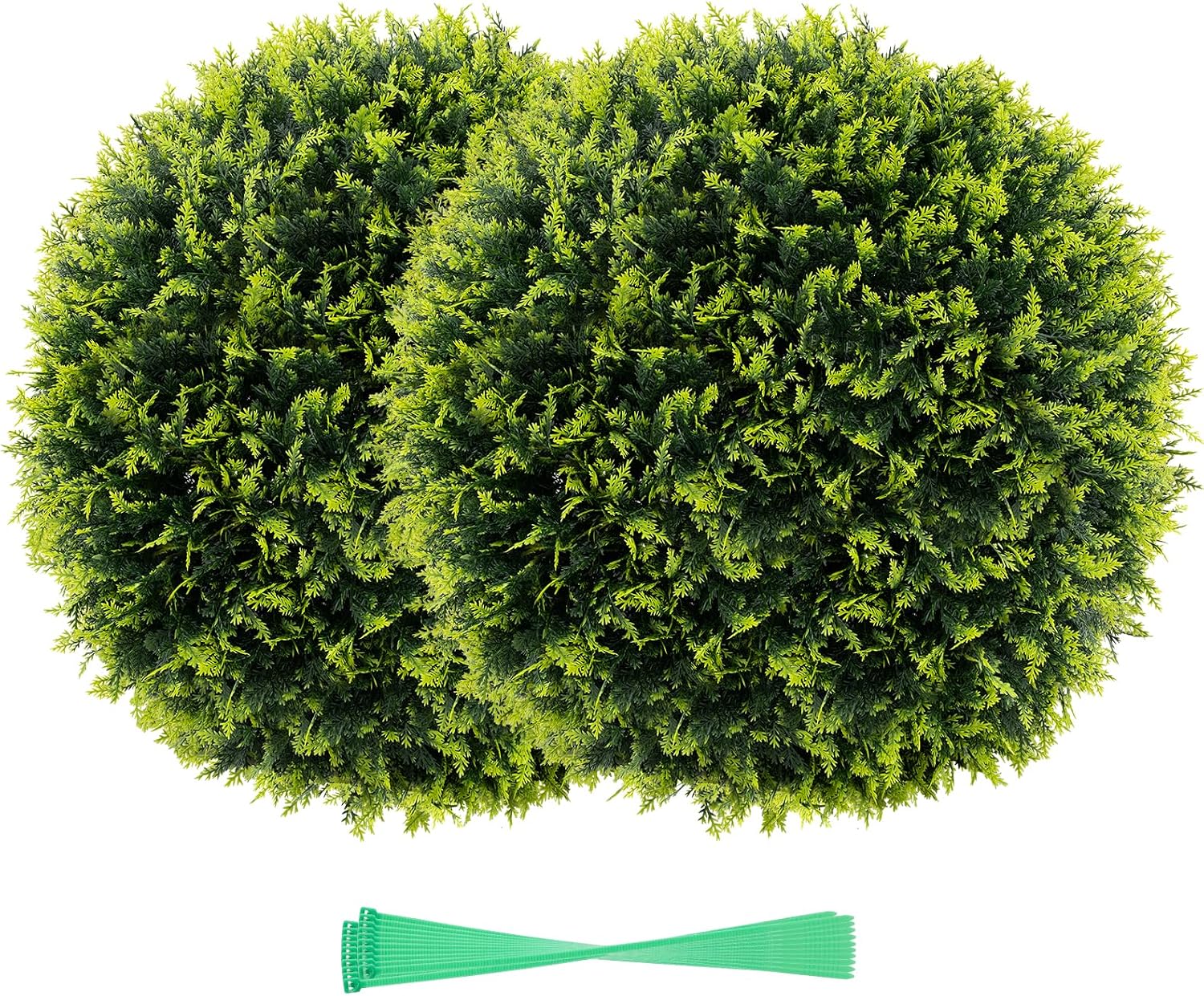 Giantex Pack of 2 Boxwood Balls 55 cm, Artificial Plant UV-Resistant Boxwood Ball Cedar Topiary Ball Artificial Tree Artificial Plant Decorative Balls Box Ball Plants Decorative Plant for Party
