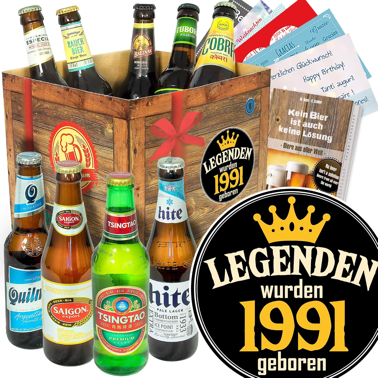 Legends 1991: The Nostalgia Gift - 9 Premium Beer Tasting + Beer Book + Assessment Sheet + Personal Certificate - For Successful Men