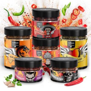 Chili Gift Set – Chilli Spice up to 700,000 Scoville – Chilli Gift Set for Snipers – 6 Different Chili Spices