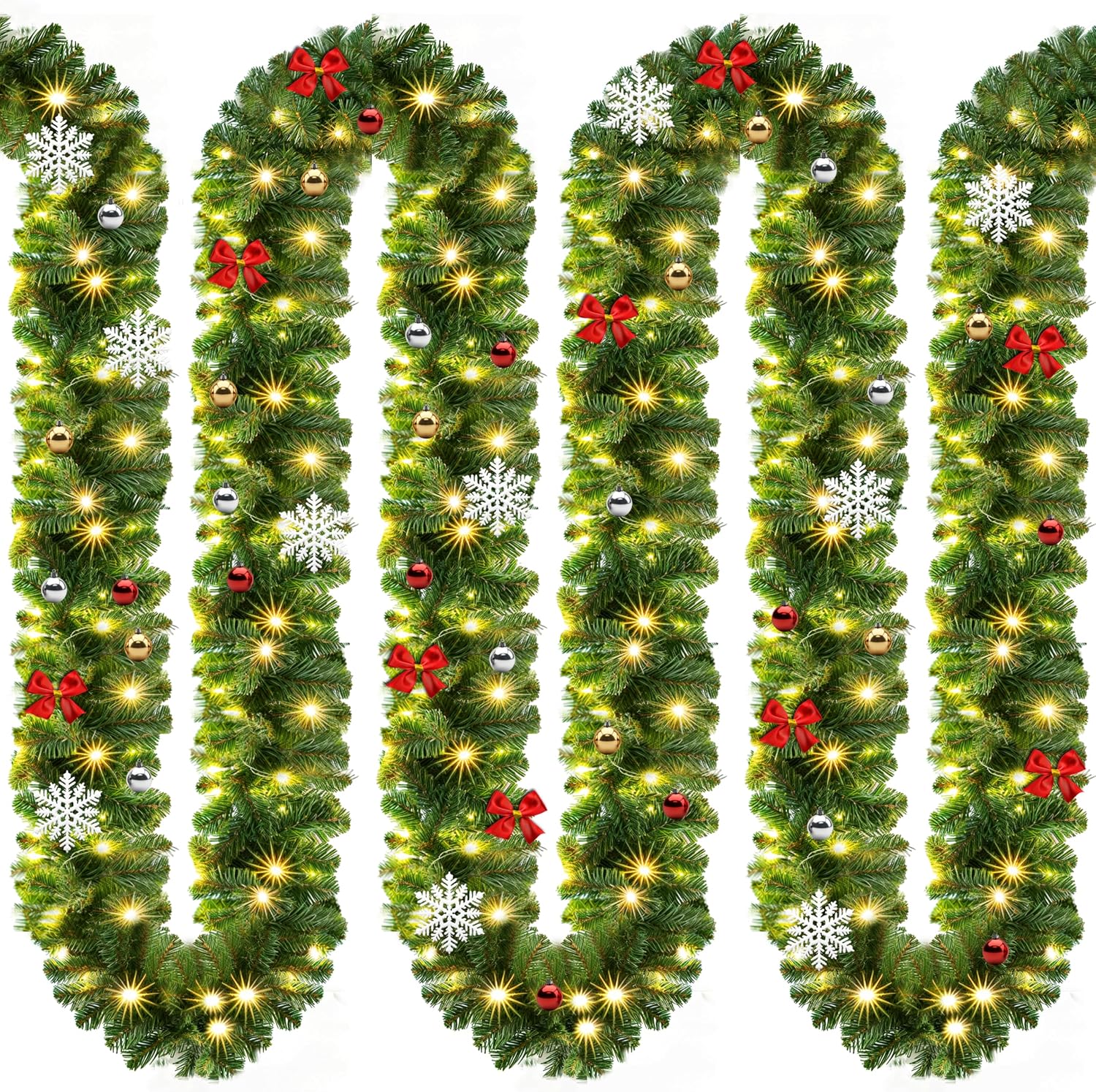 CASARIA Christmas Garland with Lighting Decoration 5 m 80 LEDs