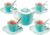 Porcelain Ceramic Coffee Tea Gift Sets Coffee Cup for 4 Series Bone China Teapot with Tea Cups and Teaspoons Birthday Wedding Gifts, Pink