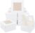 NBEADS Pack of 20 Gift Boxes, White Small Folded Paper Boxes, Reusable, Small Kraft Treat Boxes with Window for Suggestion, Birthday Party, Wedding, 10 x 10 x 6 cm