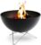 höfats – Bowl 57 Fire Bowl with Stainless Steel Star Base – Low Smoke Burning – Fire Pit with Plancha Grill Plate and Cooking Grate – Tilting Fire Basket Enamelled Steel, Black, Diameter 57 cm