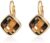 Crystalline Azuria Women’s 18ct Rose or White Gold-Plated Rhombus Square with Crystals Hook Earrings for Women and Girls