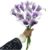 Artificial Calla Lily 12 Pieces 13 Inch Single Heads PU Flower Small Bouquet Accessories Bridal Bouquet for Green Plants Indoor Outdoor Home Office Decoration (Purple in White)