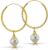 LAMUR 585 Gold Earrings, Gold Earrings for Women, Women’s Yellow & White Gold Jewellery, Gold Jewellery with Cleaning Cloth & Gift Box