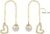 Festive Pearl Heart Threader Earrings for Women Dainty Romantic Jewelry for Celebration
