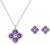 Women’s Clover Birthstone Jewellery Set in 925 Sterling Silver