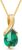 MIORE Women’s Necklace, 9 Carat 375 Yellow Gold and 18 K Gold-Plated 925 Silver, Emerald/Ruby/Topaz/Sapphire/Aquamarine Drop Pendant, Made in Italy, Curb Chain 45 cm, Women’s Jewellery Box