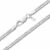 Amberta 925 Sterling Silver Women’s Necklace – Rhombus Curb Chain – 2 mm Width – Various Lengths: 40 45 50 55 cm