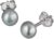 SilberDream D2SDO105K Stud Earrings 4.5 mm Real Silver Grey Pearl for Women A Beautiful Gift for Christmas, Birthday, Valentine’s Day for Women