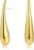 14k Gold-Plated Long Gold Drop Earrings Women’s Lightweight Statement Minimalist Modern Design Hypoallergenic Earrings