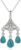 LONAGO Turquoise Necklace for Women 925 Sterling Silver Vintage Filigree with Pear Shaped Real Turquoise Pendant Necklace