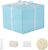 Geburtstags-Präsentkörbe – Große Geschenkbox, blau, 32 x 32 x 25 cm, leere Geschenkbox, Geburtstag, Hochzeit, 1 Stück (inkl. Band, Seidenpapier, Umschläge und Karten)