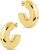 Chunky Gold Hoop Earrings for Women Tarnish Resistant Thick Gold Plated Round Open Hoop Earrings Lightweight Hollow Earrings Trendy Waterproof Earrings Gold Jewelry