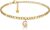 GD Good.designs Est. 2015 Anklet Gold with Letters Waterproof, Anklet for Women 18 K Gold-Plated – Adjustable (22–27 cm), Made of Stainless Steel